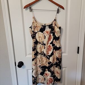J. Crew 100% Silk Sleeveless Black Floral Sheath Dress Size 10 Lined NWT